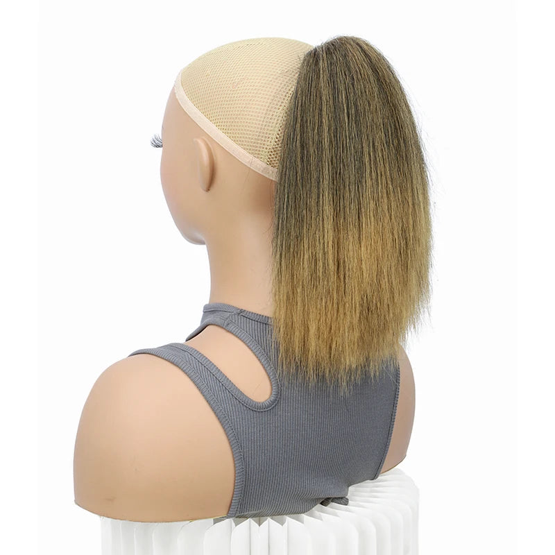 10-Inch Kinky Straight Drawstring Ponytail Hair Extension - 12