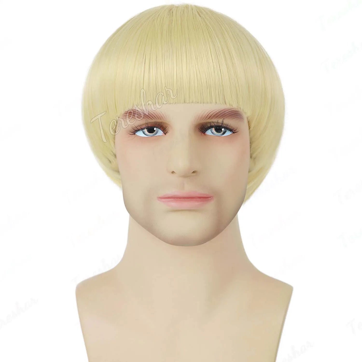 Short Bowl Cut Synthetic Cosplay Wig for Parties and Anime Costumes - 12