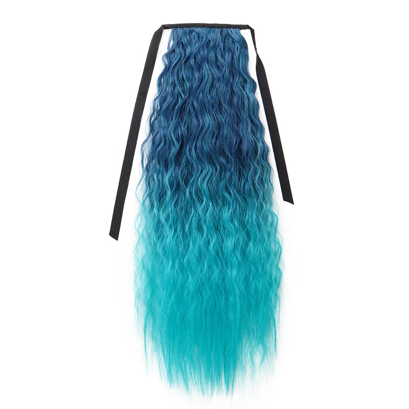 22 Inch Kinky Curly Drawstring Ponytail Hair Extension - 18