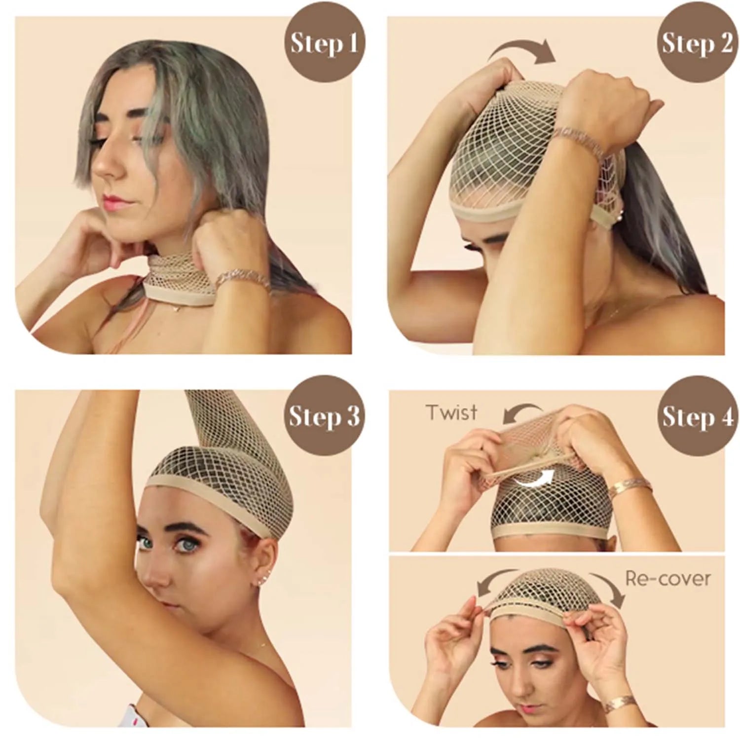 Breathable Elastic Mesh Wig Cap for Secure Hair Styling - 8