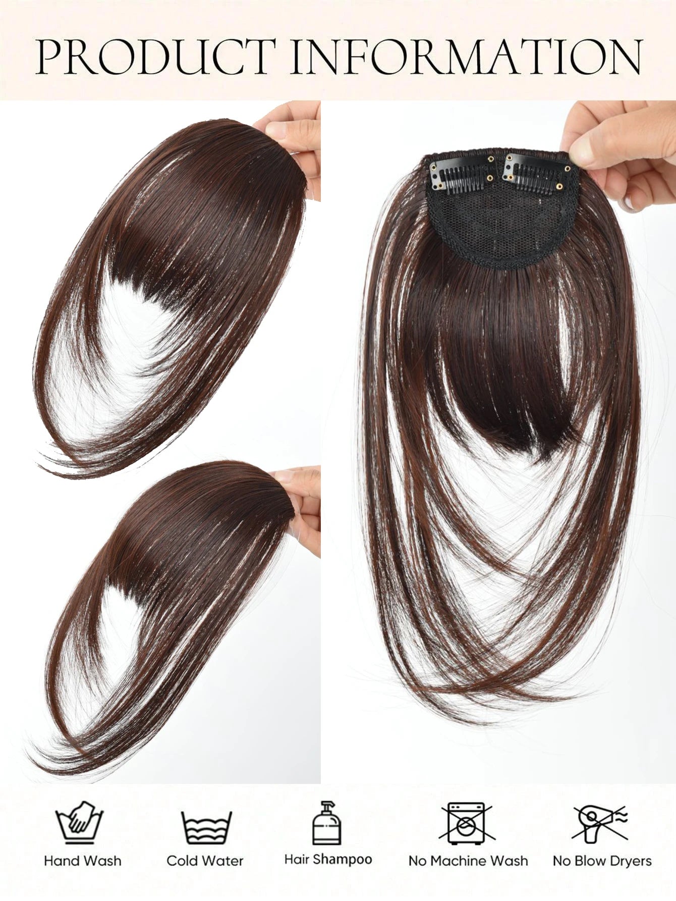 Clip-In Synthetic Hair Bangs with Temples - 11