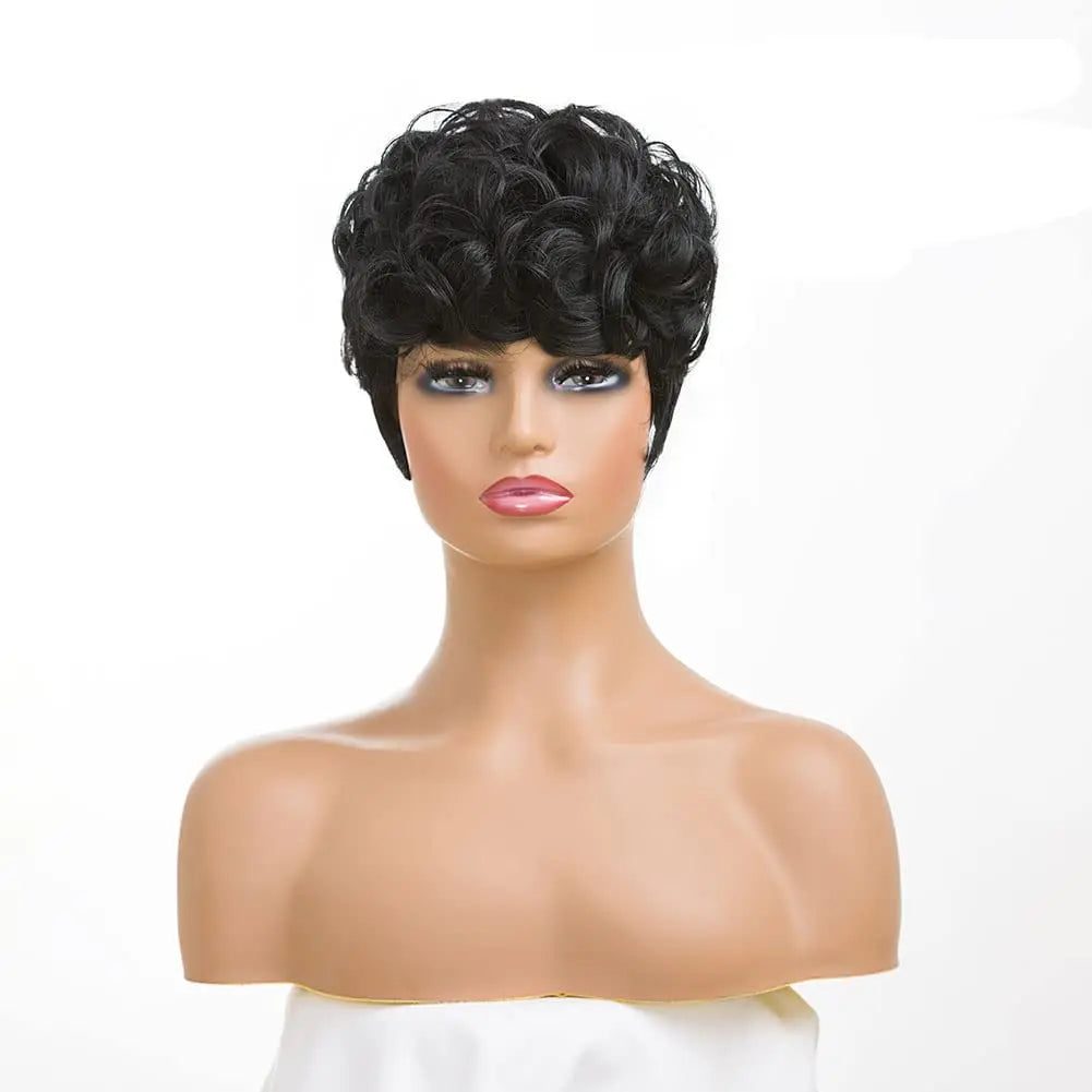 Short Curly Pixie Cut Synthetic Wig for Women