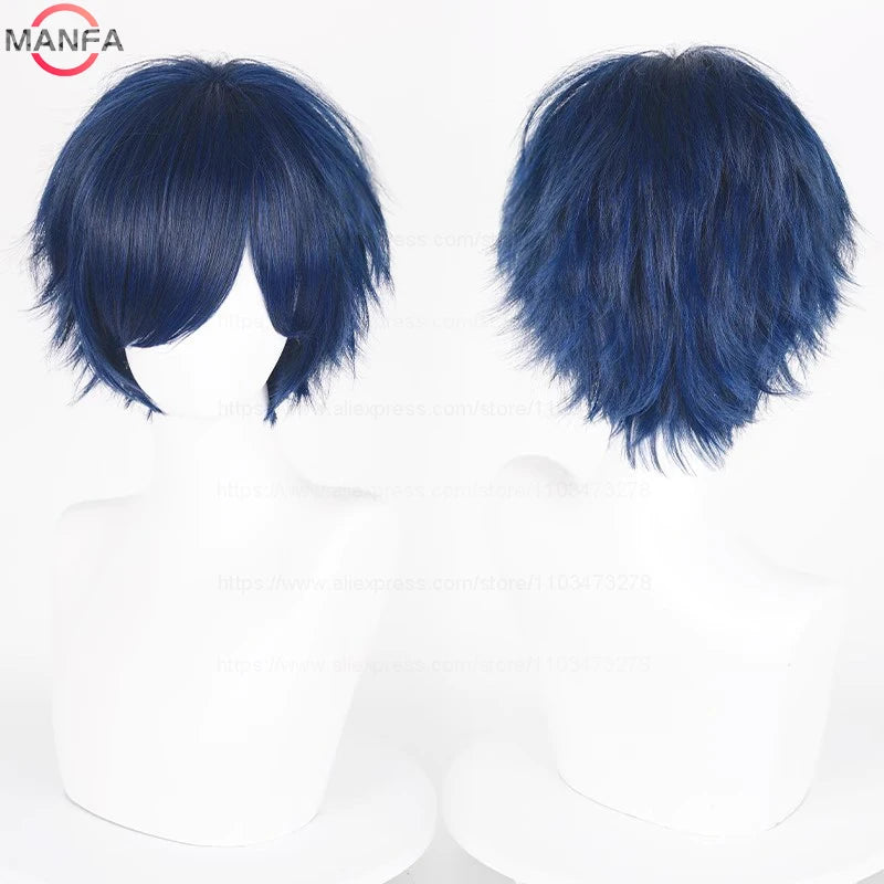 30cm Short Straight Cosplay Wig for Men and Women