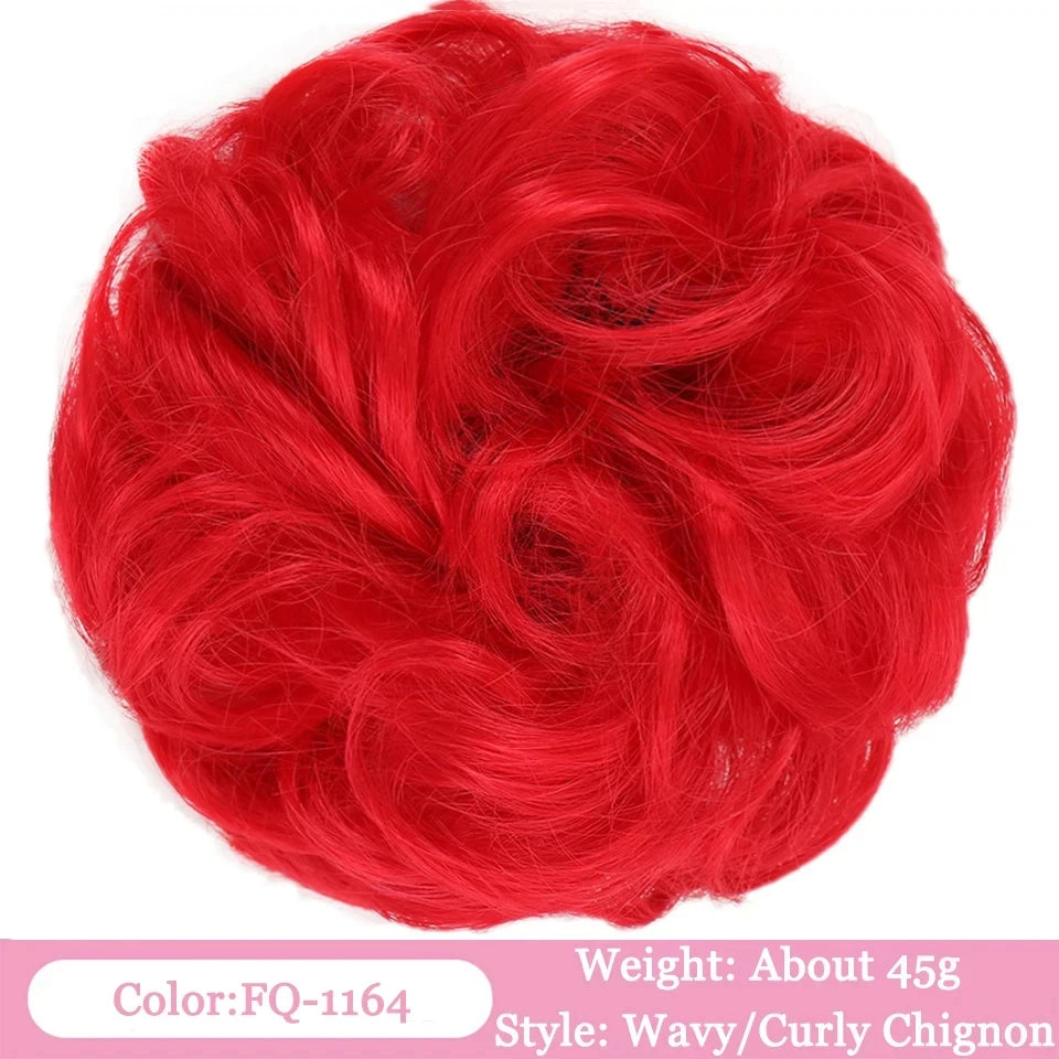 Messy Curly Hair Bun Scrunchie for Easy Updos - 46