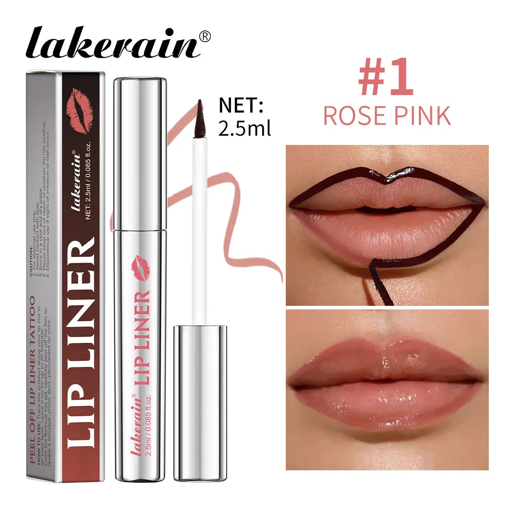 Peel-Off Tattoo Lip Liner for Long-Lasting Waterproof Smudge-Proof Color
