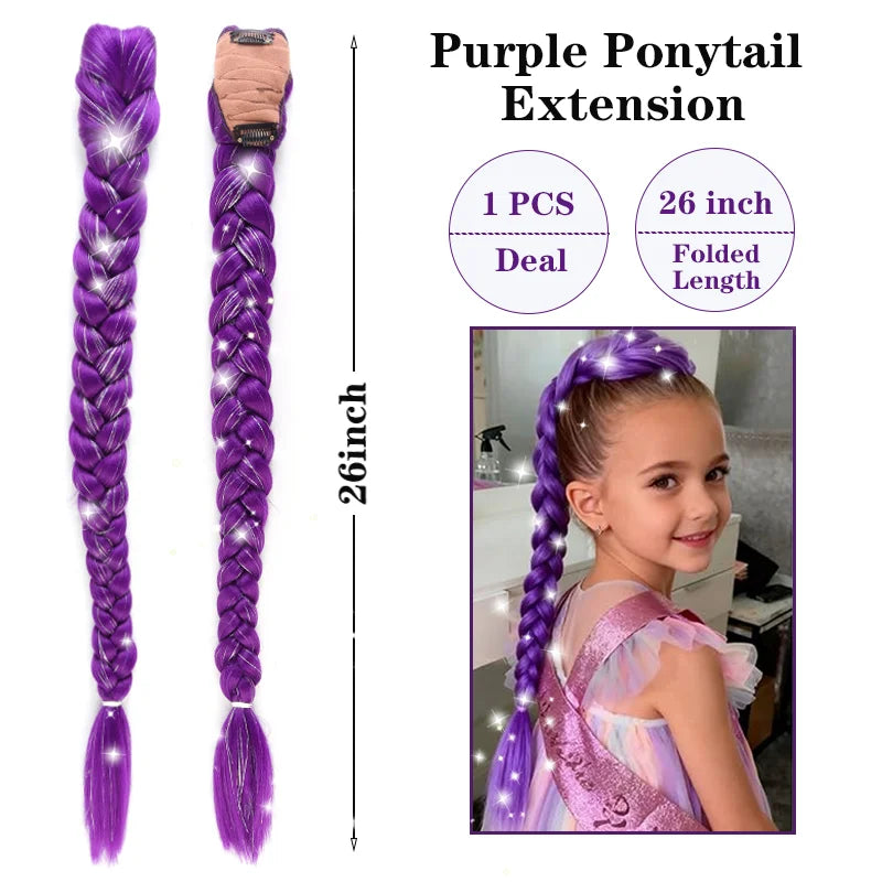 26-Inch Clip-In Braided Ponytail for Cosplay and Parties - 3
