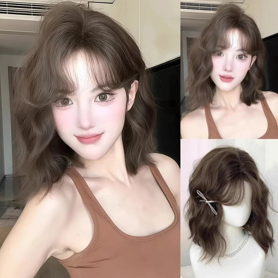 Short Curly Bob Wig with Bangs for Cosplay and Daily Wear - 27