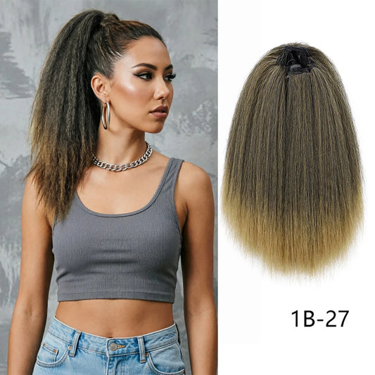 10 Inch Kinky Straight Drawstring Ponytail Extension
