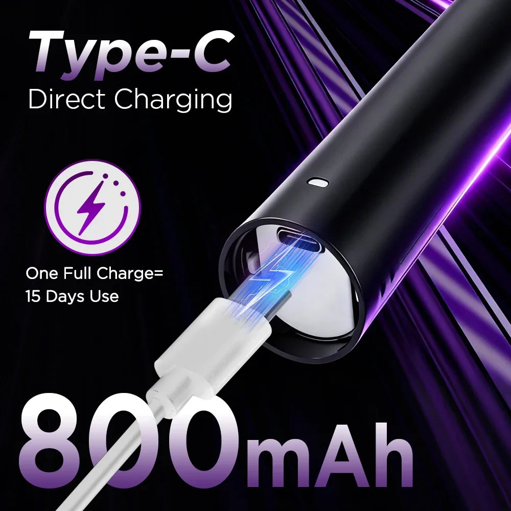 Rechargeable Electric Toothbrush with 5 Modes and 4 Replacement Heads