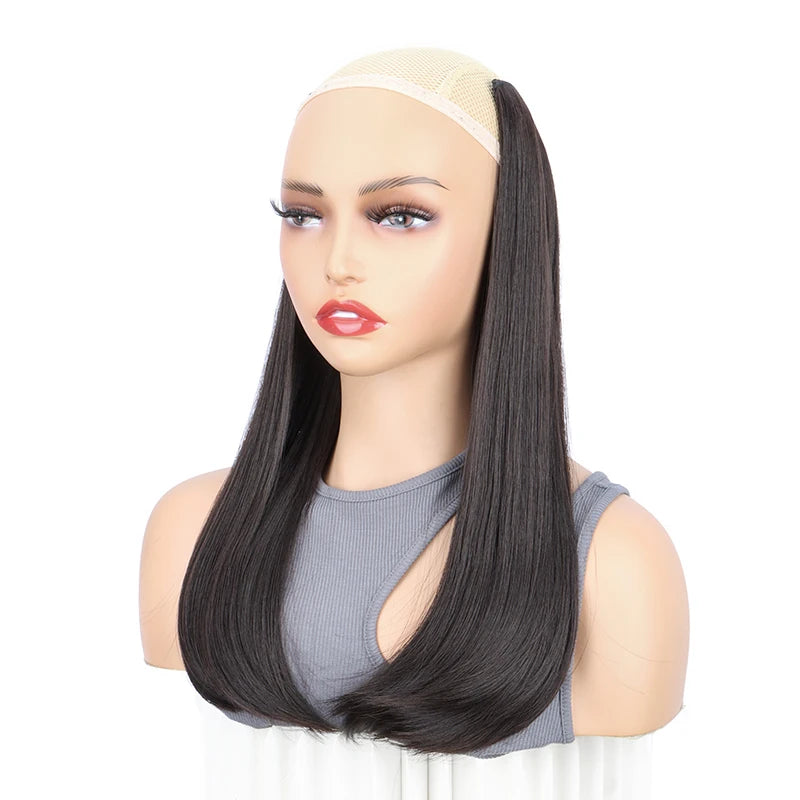 18-Inch Straight V-Shaped Clip-In Hair Extension for Women