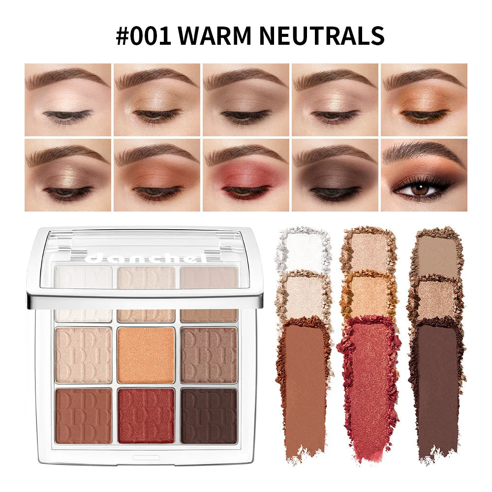 9-Color Pigmented Eyeshadow Palette for Versatile Makeup Looks - 24