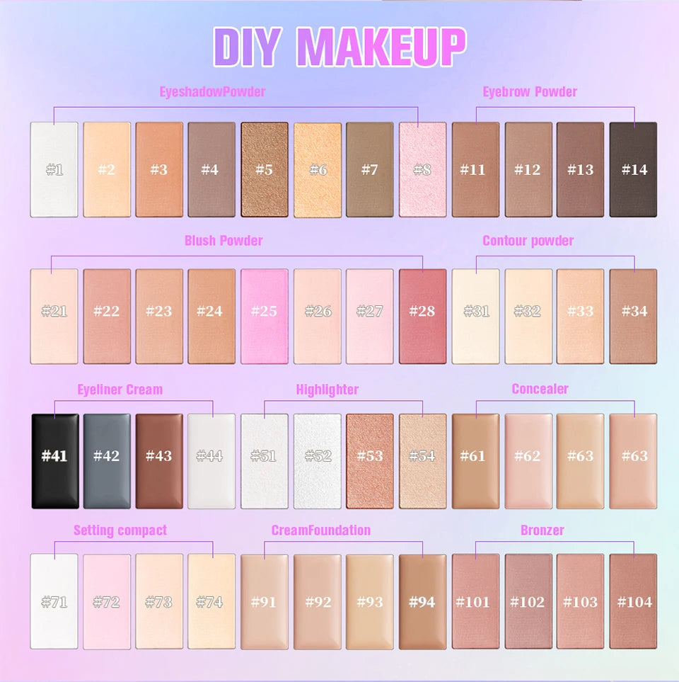 Magnetic DIY Makeup Palette for Eyeshadow Blush and Contour - 9