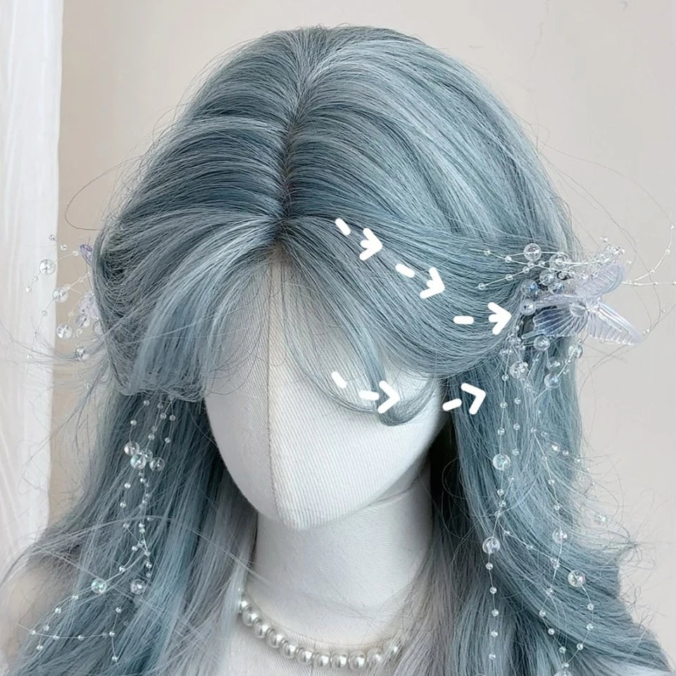 Long Wavy Ombre Lolita Cosplay Wig with Bangs - 5