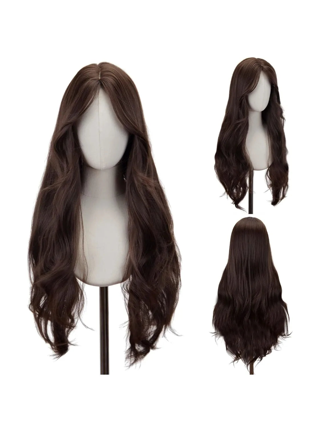 Natural Wavy Middle Part Daily Wear Synthetic Wig for Women