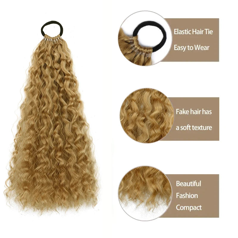 Wavy Curly Synthetic Long Ponytail Hair Extension for Daily Styling - 2