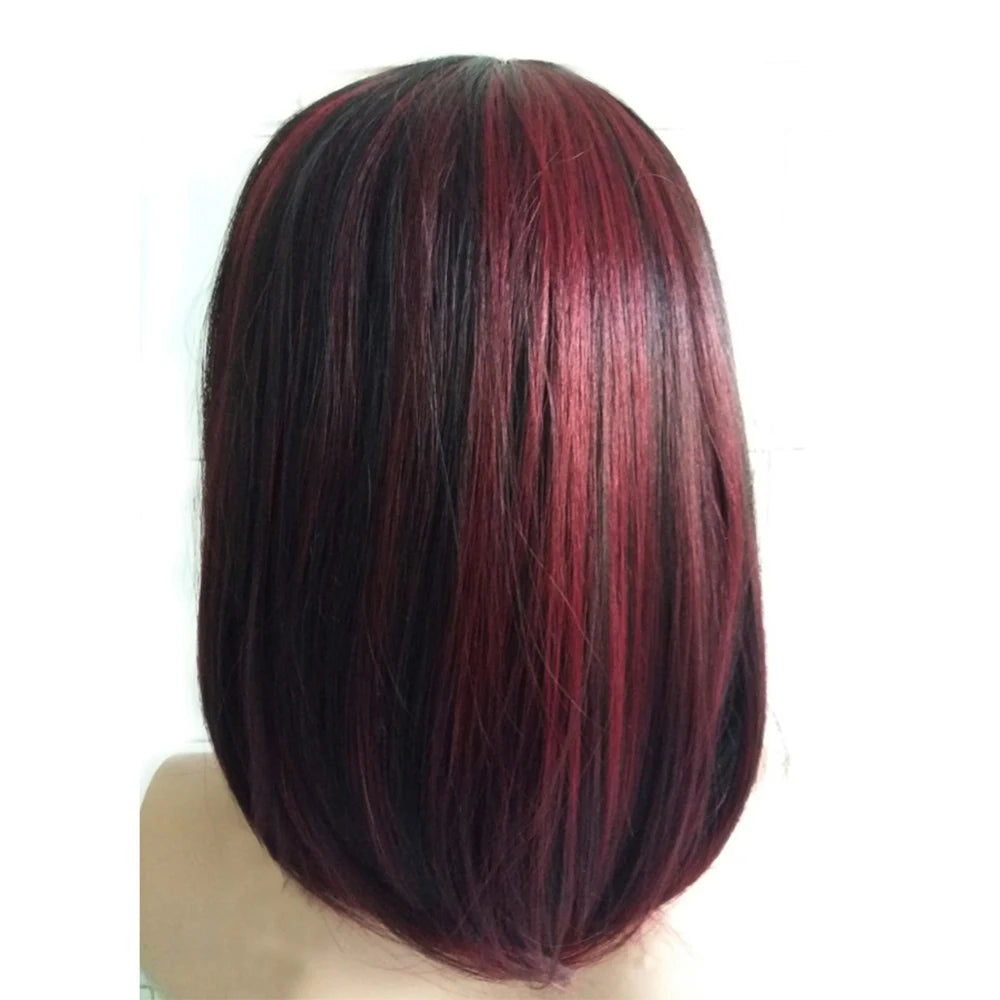 Short Straight Bob Wig with Highlights