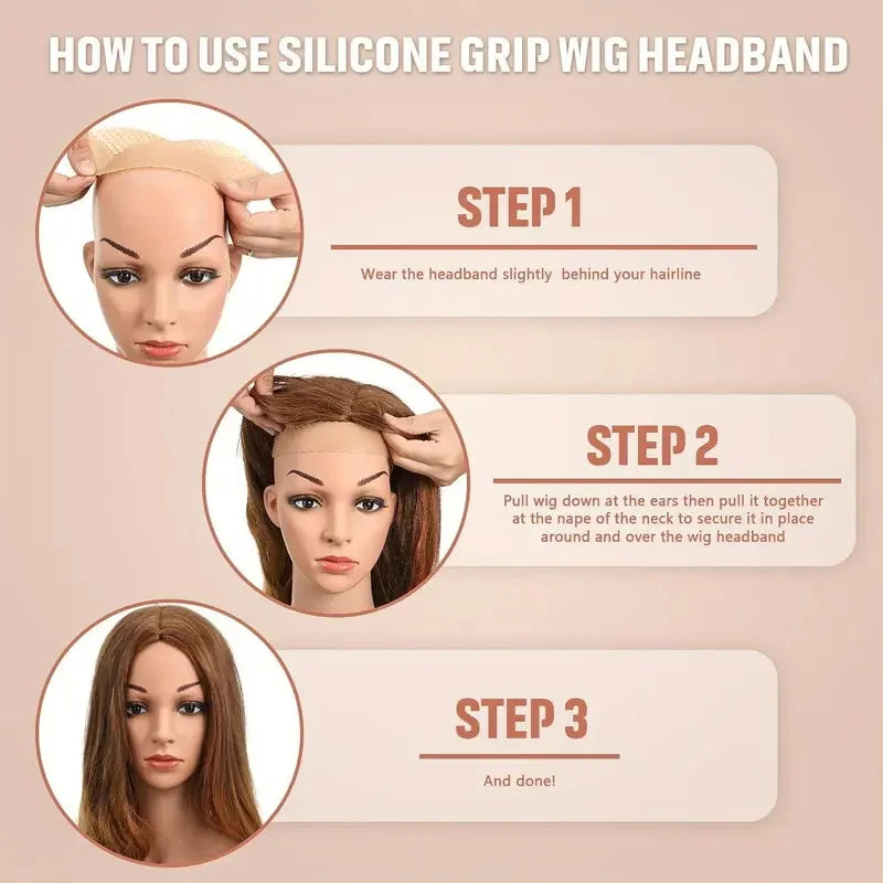 Silicone Non-Slip Wig Grip Headband for Secure Wig Placement