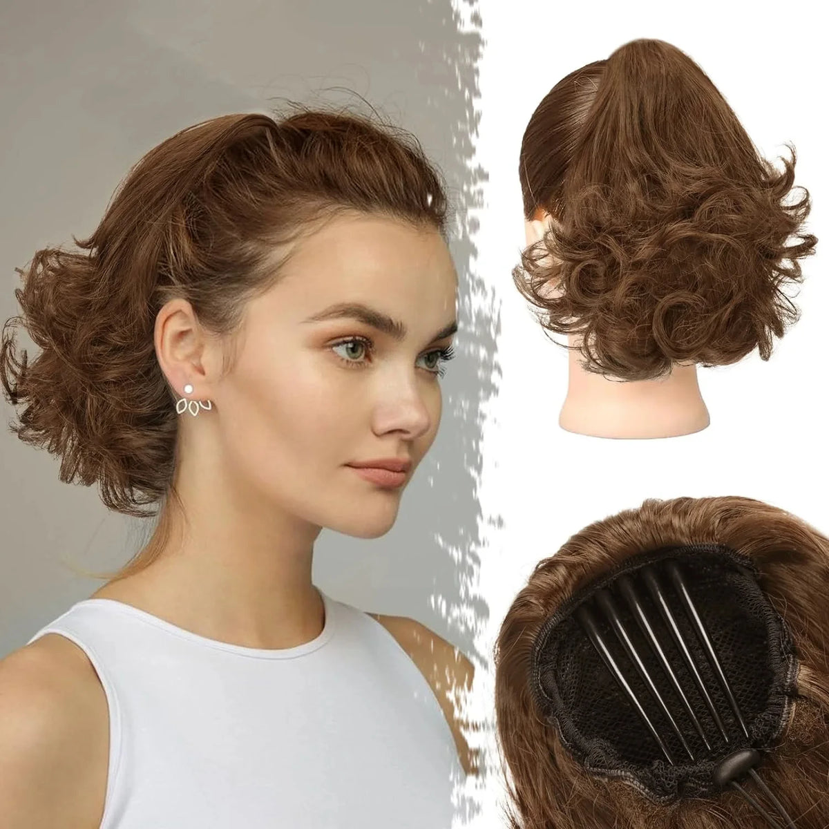 Short Curly Claw Clip Ponytail Hair Extension for Instant Volume