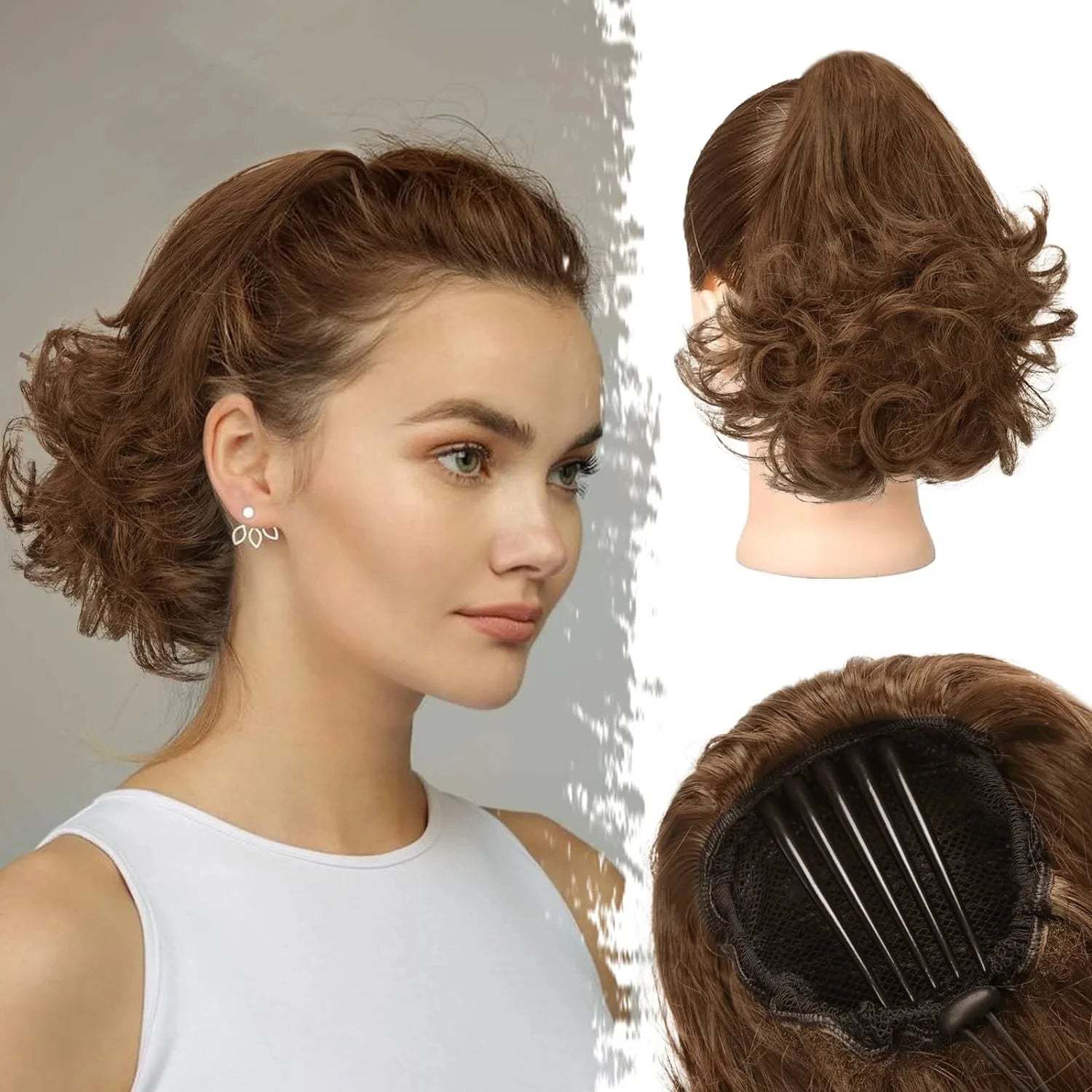 Short Curly Claw Clip Ponytail Hair Extension for Instant Volume - 17