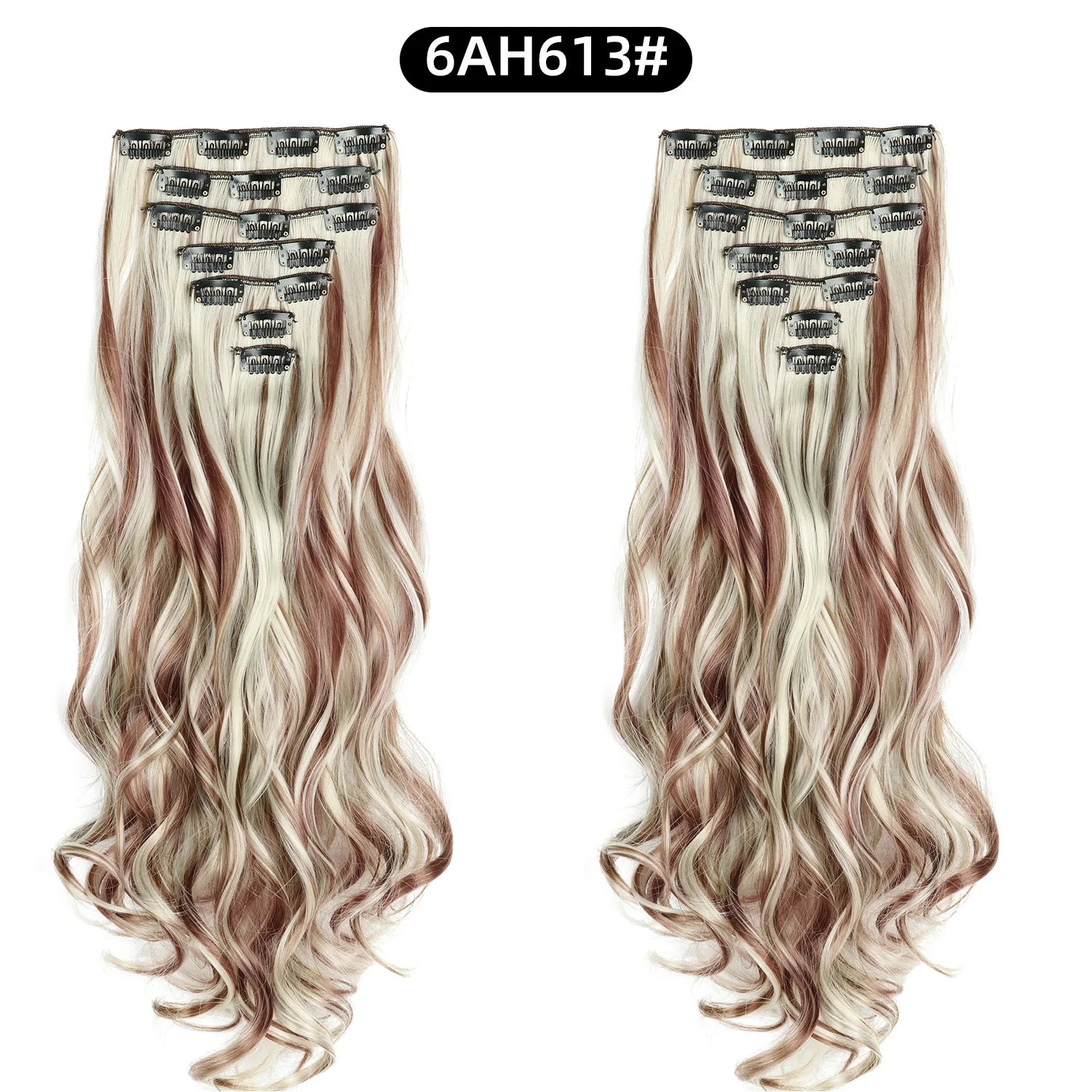 22 Inch Deep Wave Clip-In Hair Extensions Full Head Set - 32