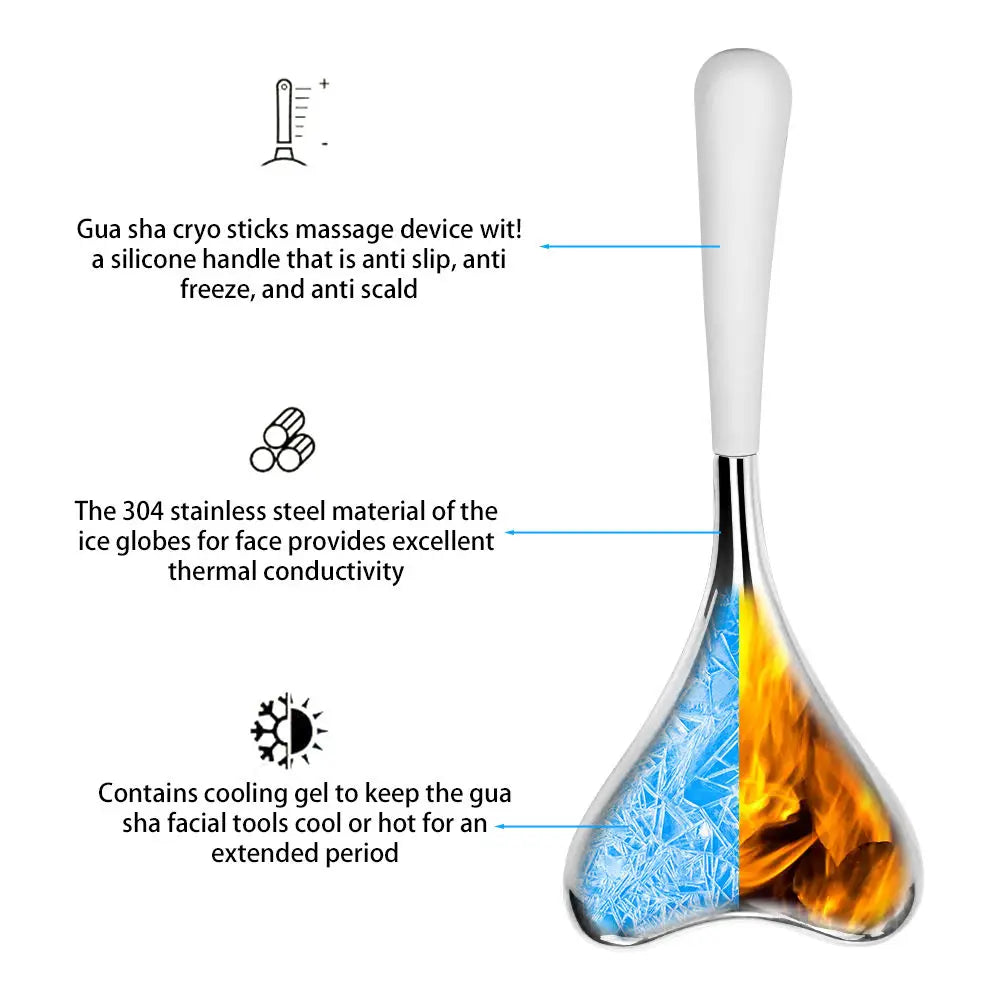 2-in-1 Stainless Steel Facial Cooling Cryo Sticks for Skin Tightening