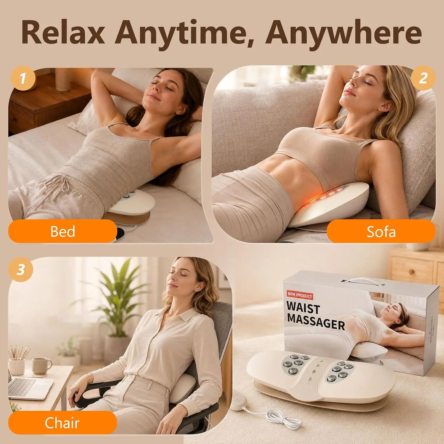 Electric Lumbar Traction Massager for Lower Back Pain and Spine Relief - 6