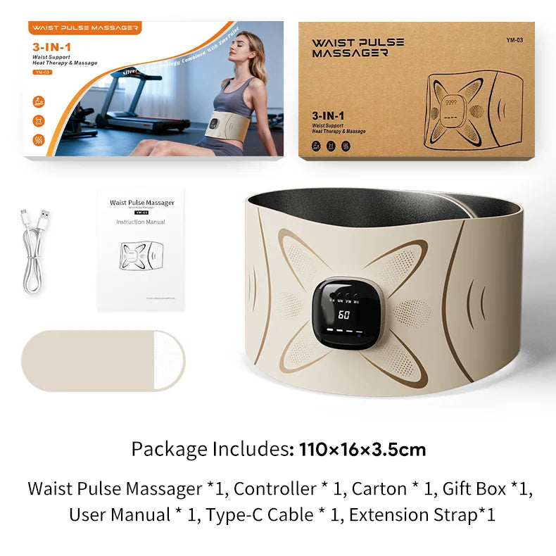 Abdominal Toning and Waist Pulse Massage Belt for Muscle Recovery