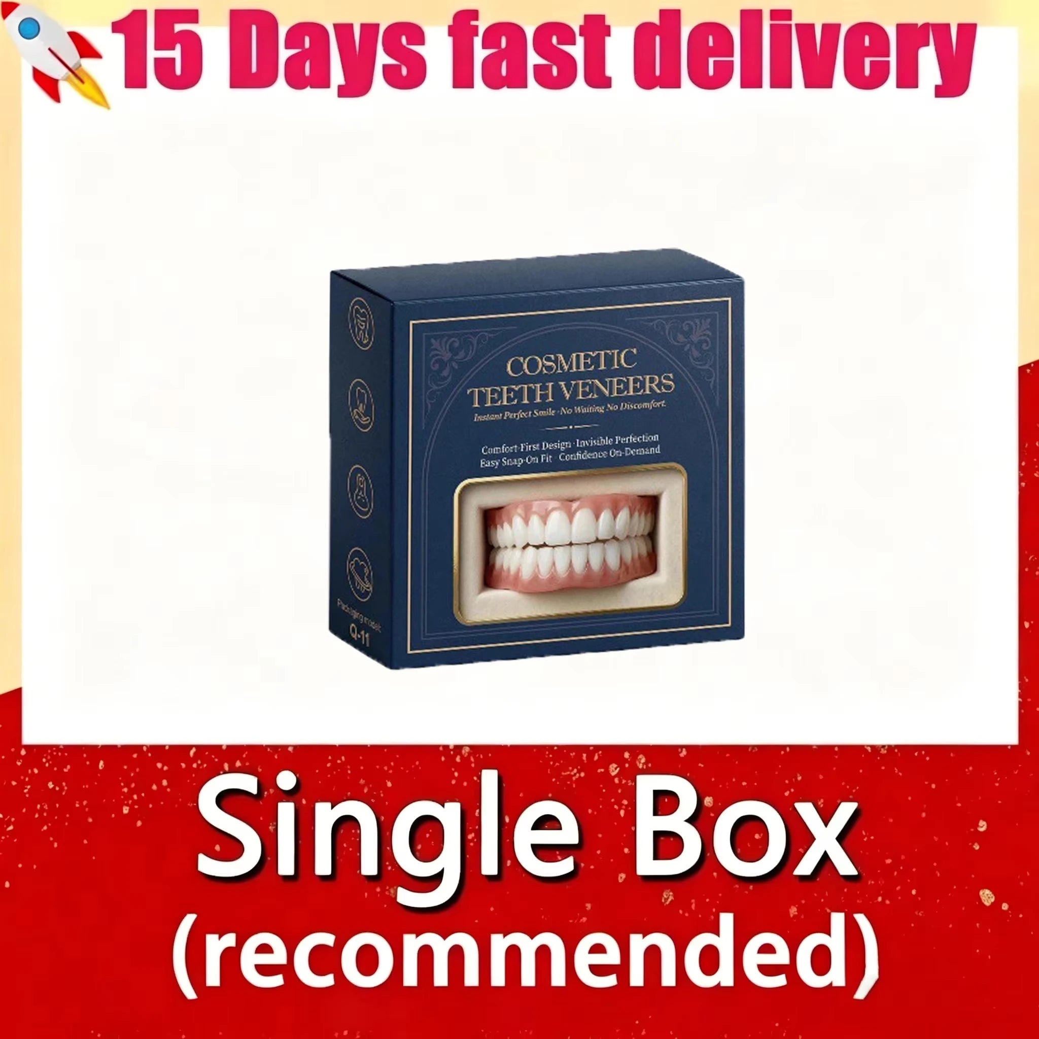 Comfortable Soft Silicone Cosmetic Teeth Veneers with Storage Case - 15