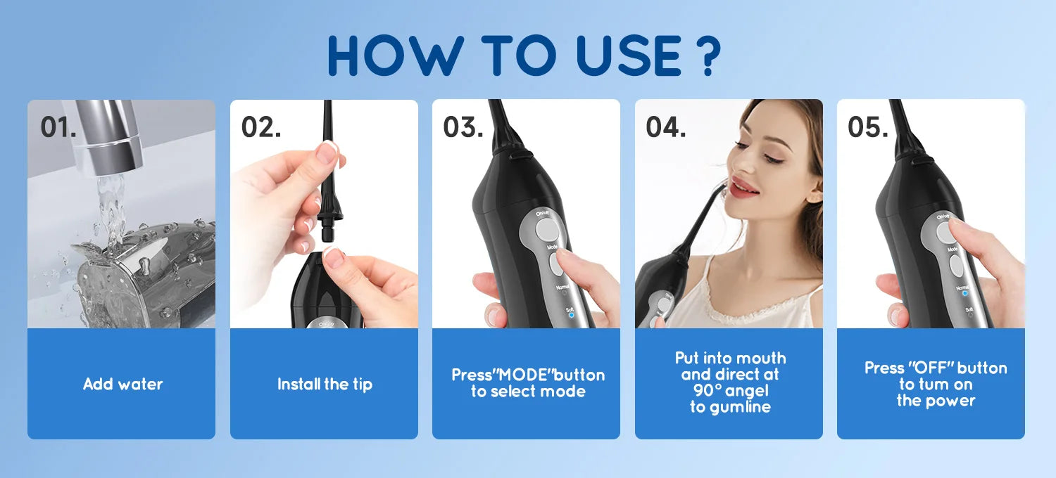3-in-1 Professional Oral Care Kit with Water Flosser and Toothbrush - 12