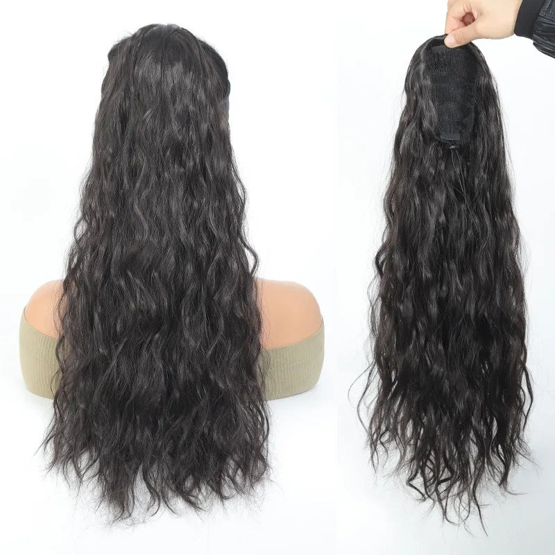 22-Inch Water Wave Drawstring Ponytail Extension - 12