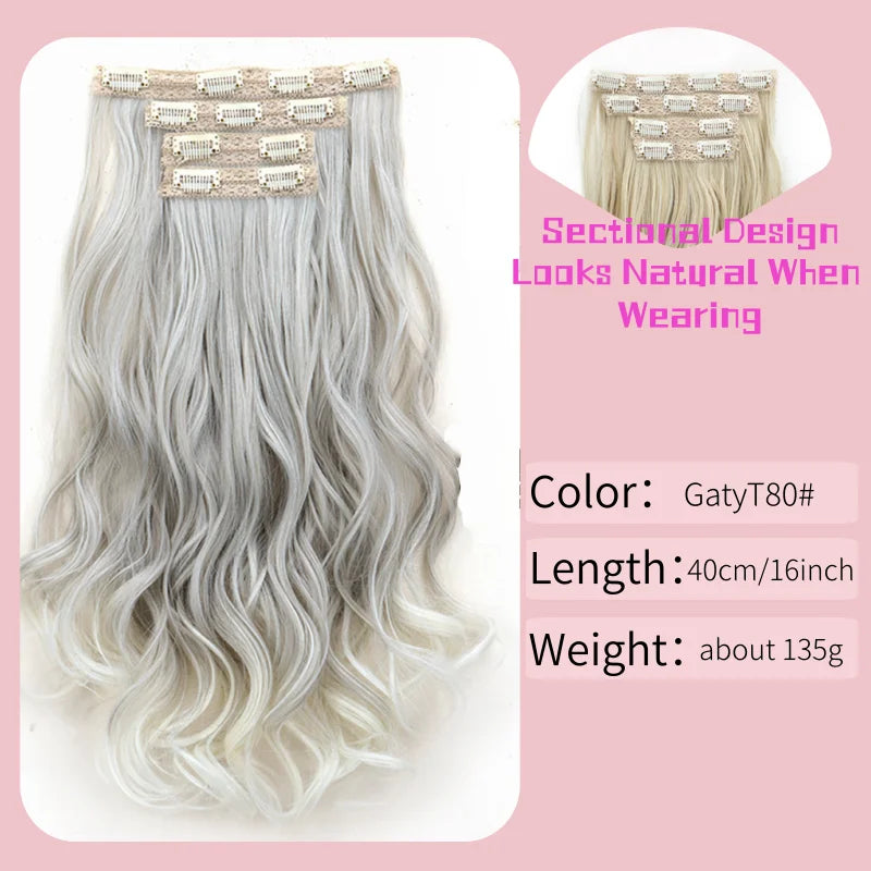16-Inch Wavy Clip-In Hair Extensions for Instant Volume