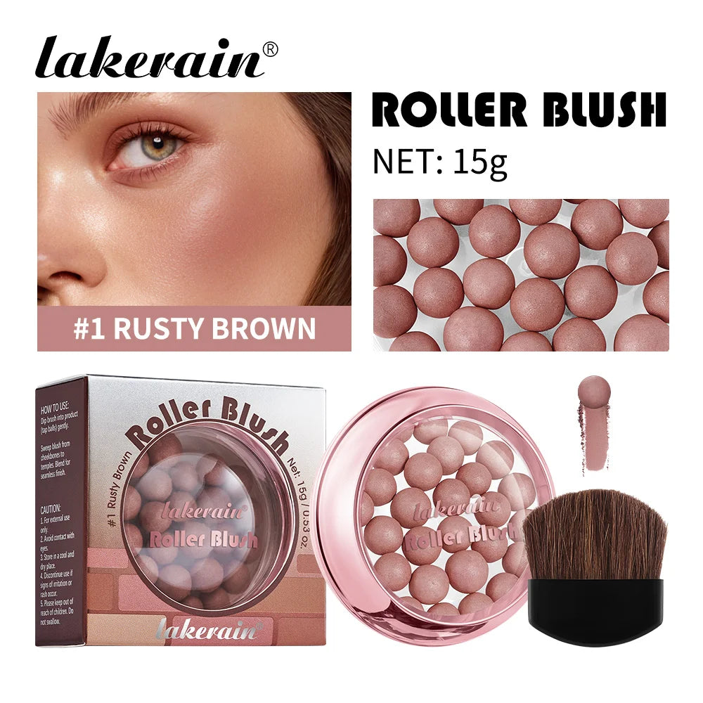Spherical Powder Bead Blush for Natural Glowing Makeup Finish