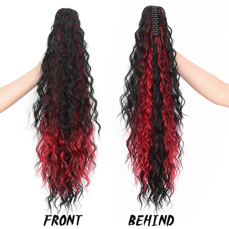 Long Straight Claw Clip Ponytail Hair Extension for Daily and Party Wear