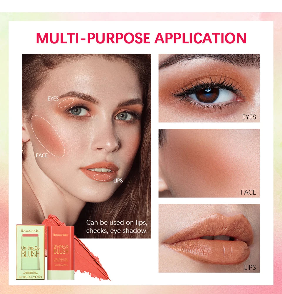 Cream Blush Stick for Cheeks and Lips Multi-Use Makeup - 18