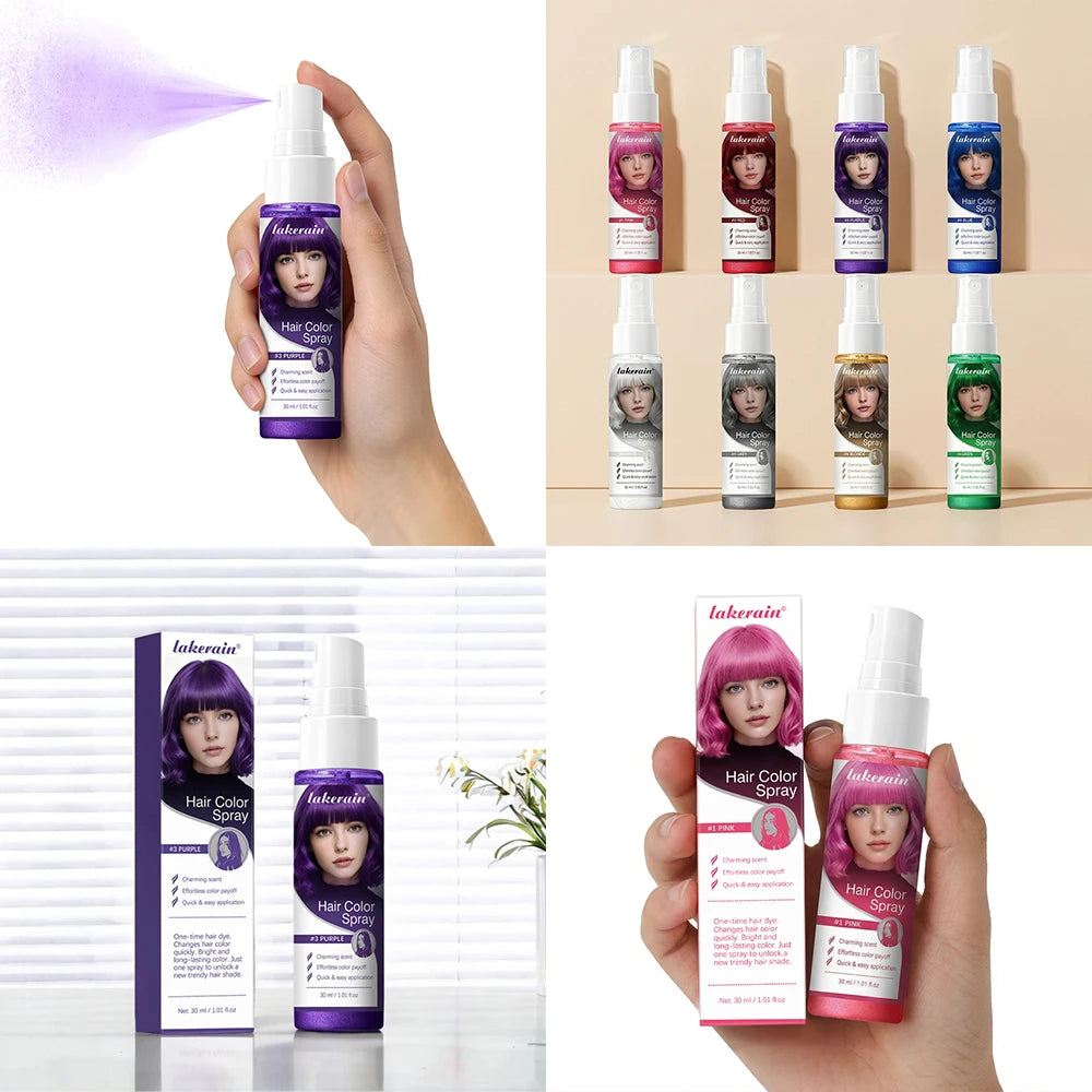 Temporary Washable Hair Color Spray for Instant Vibrant Styling - 18