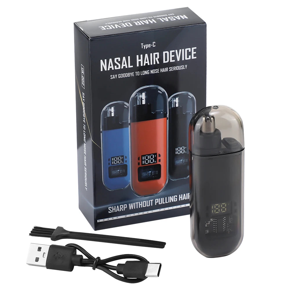 Electric Rechargeable Nose and Ear Hair Trimmer with LED Display