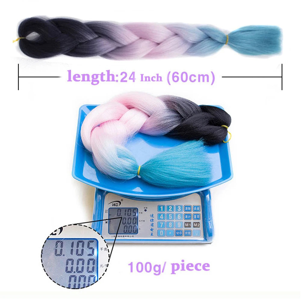 24-Inch Long Synthetic Jumbo Braiding Hair Extensions - 3