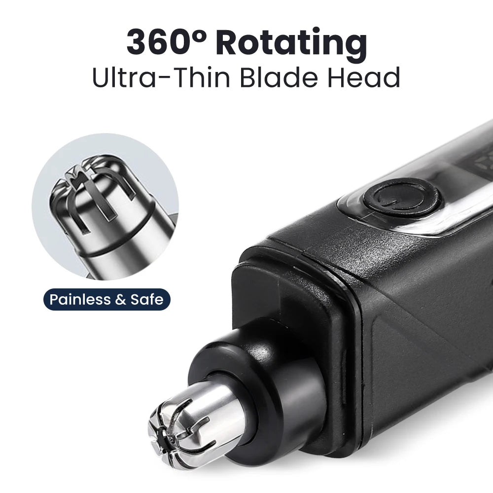 Electric Rechargeable Nose and Ear Hair Trimmer with LED Display - 15