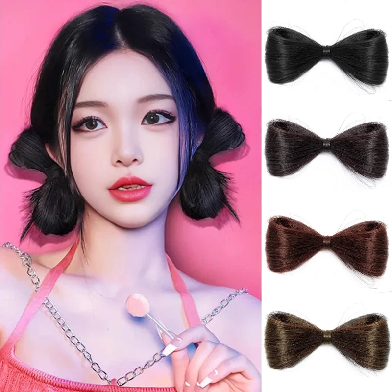 Synthetic Hair Bow Claw Clip Updo Hairpiece