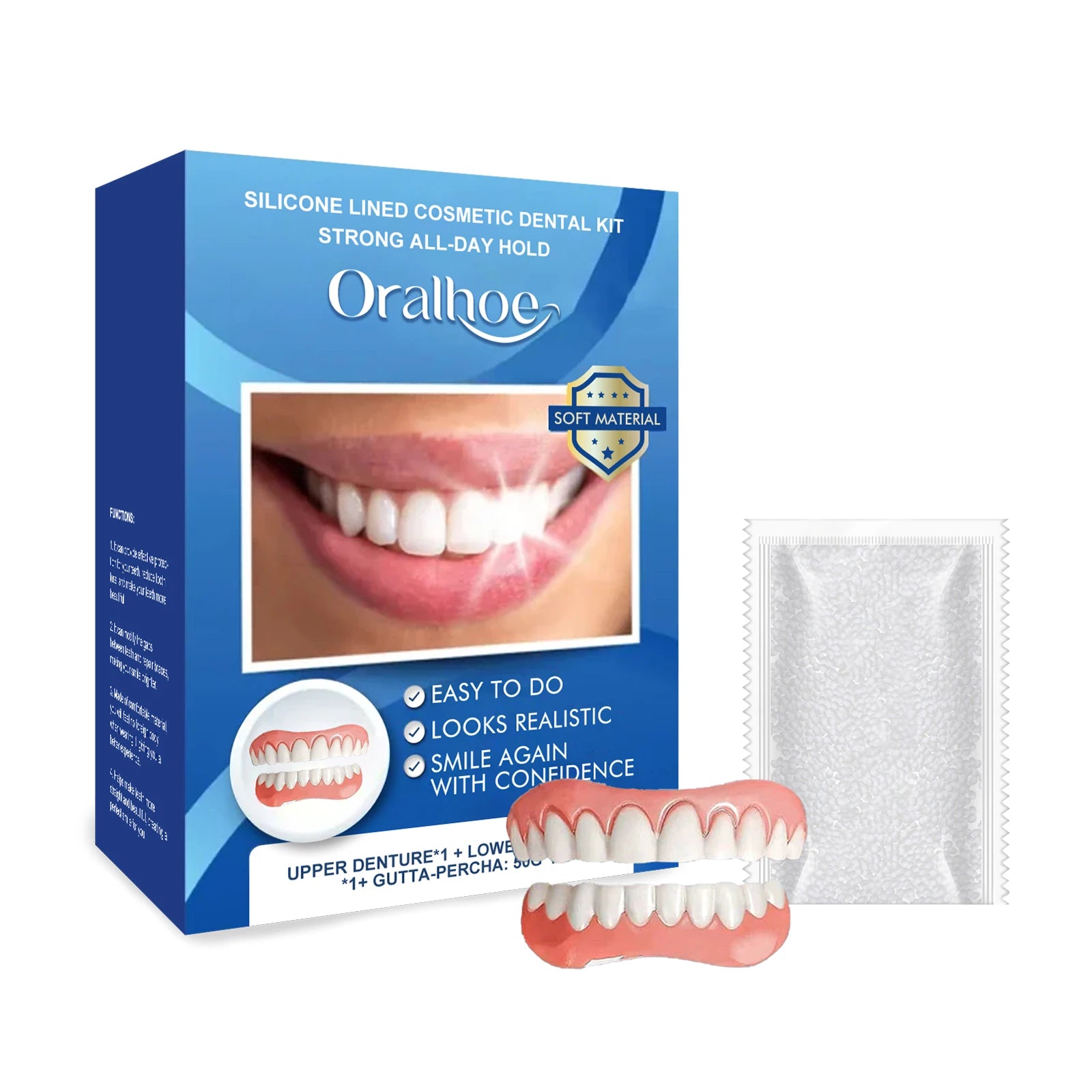 Natural Silicone Dentures Set for Instant Comfortable Smile Restoration - 6