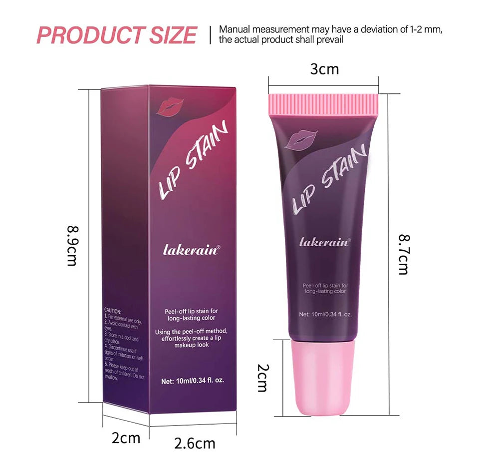 Waterproof Peel-Off Lip Stain for Long-Lasting Matte Color