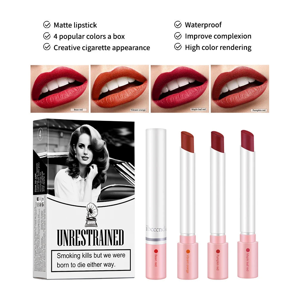 Matte Lipstick Set with Waterproof Long-Lasting Velvet Finish - 1