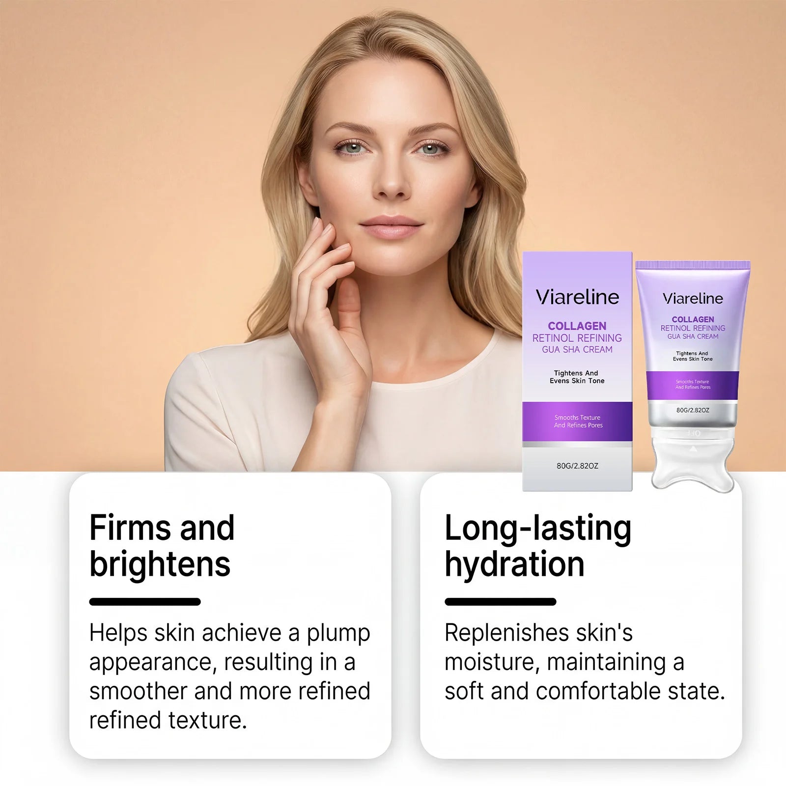 Collagen Retinol Sculpting Gua Sha Cream for Face Lifting and Tightening - 10