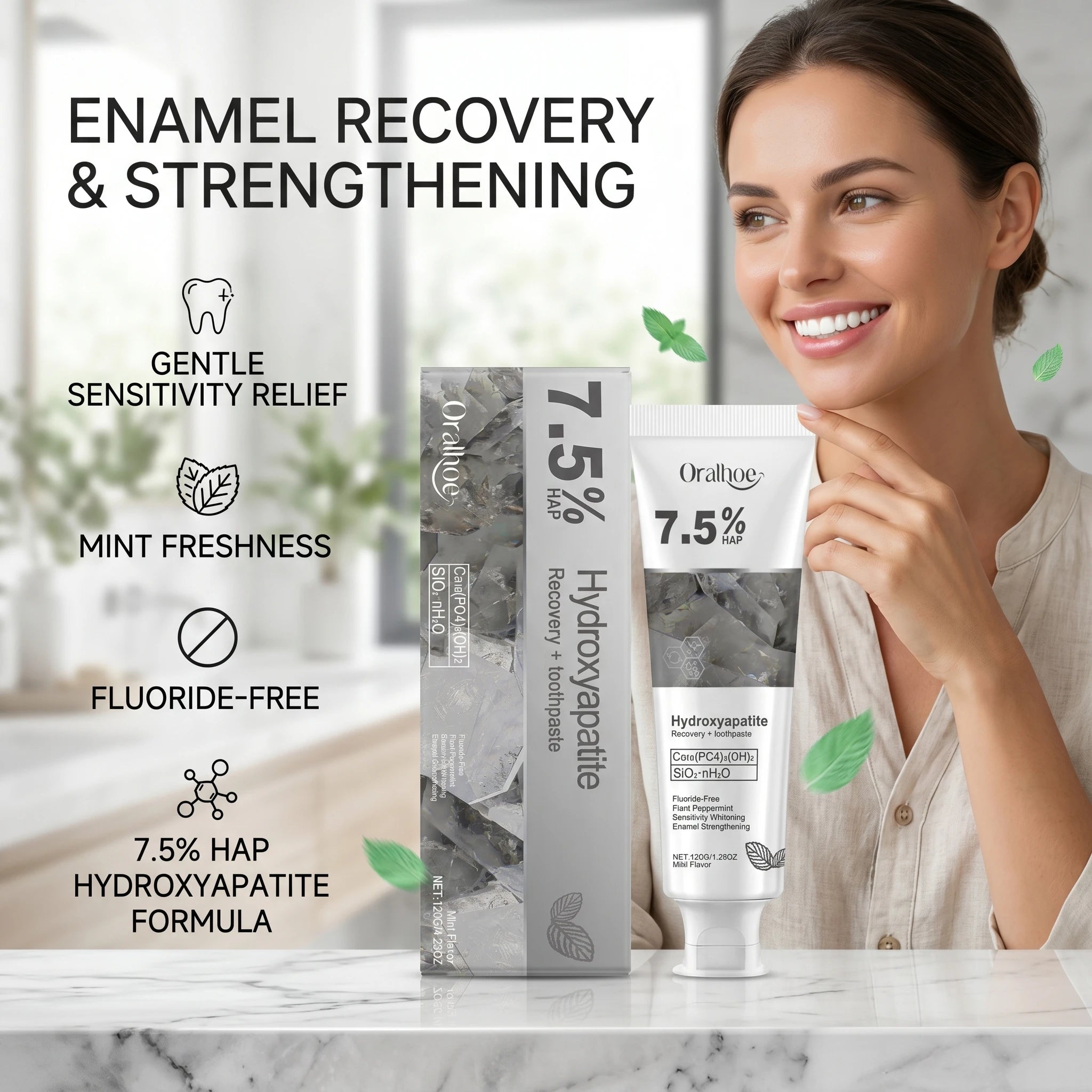 Hydroxyapatite Enamel Repair Whitening Toothpaste for Sensitive Teeth - 5
