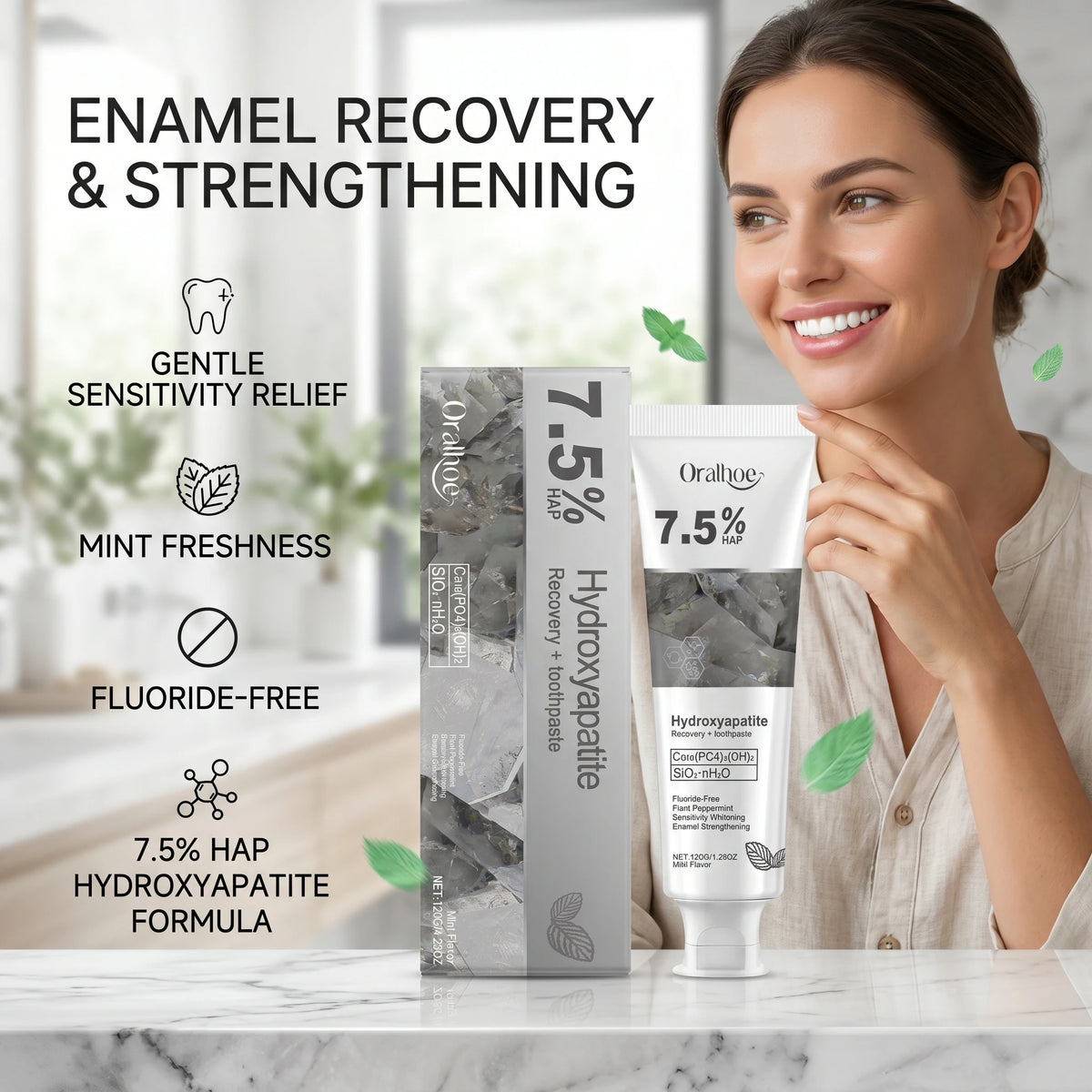 Hydroxyapatite Enamel Repair Whitening Toothpaste for Sensitive Teeth