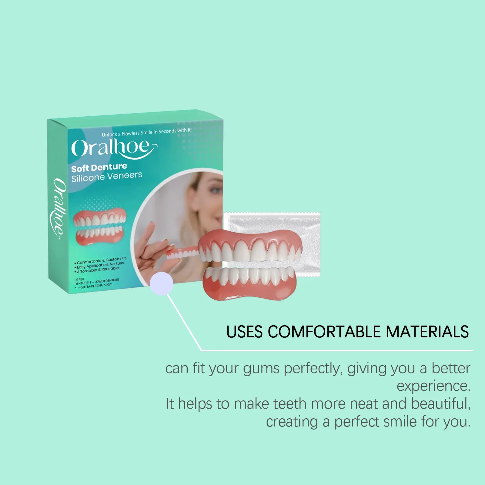 Flexible Silicone Cosmetic Denture Set for a Natural Radiant Smile - 11