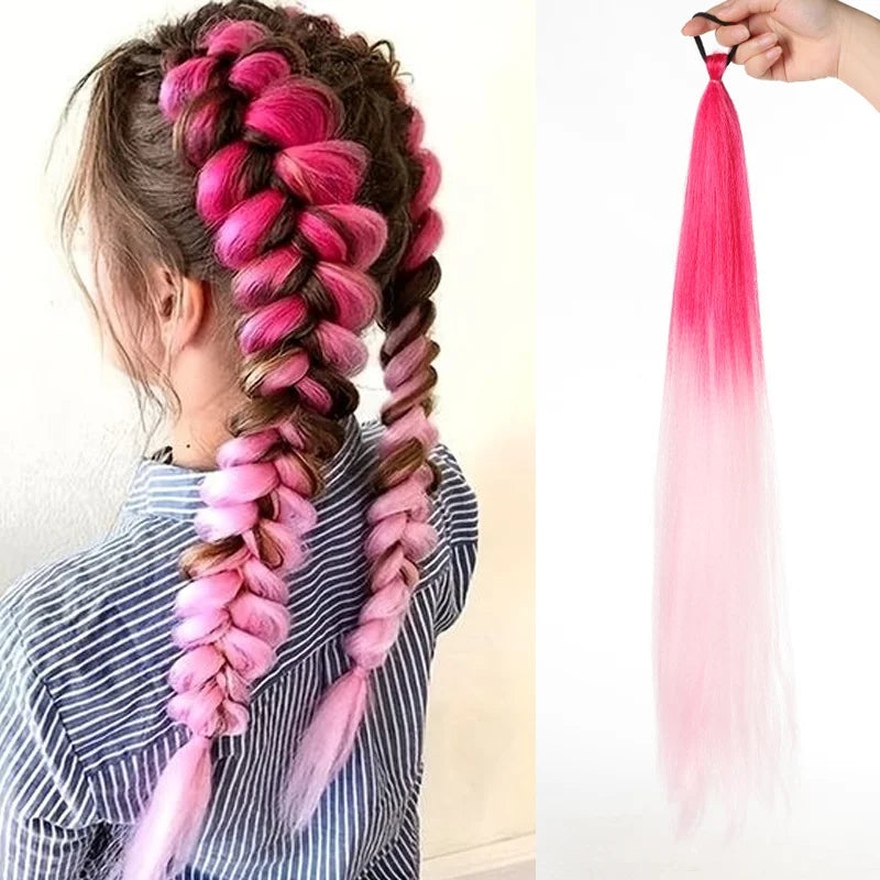 26" Long Ombre Synthetic Braiding Ponytail Extension - 25
