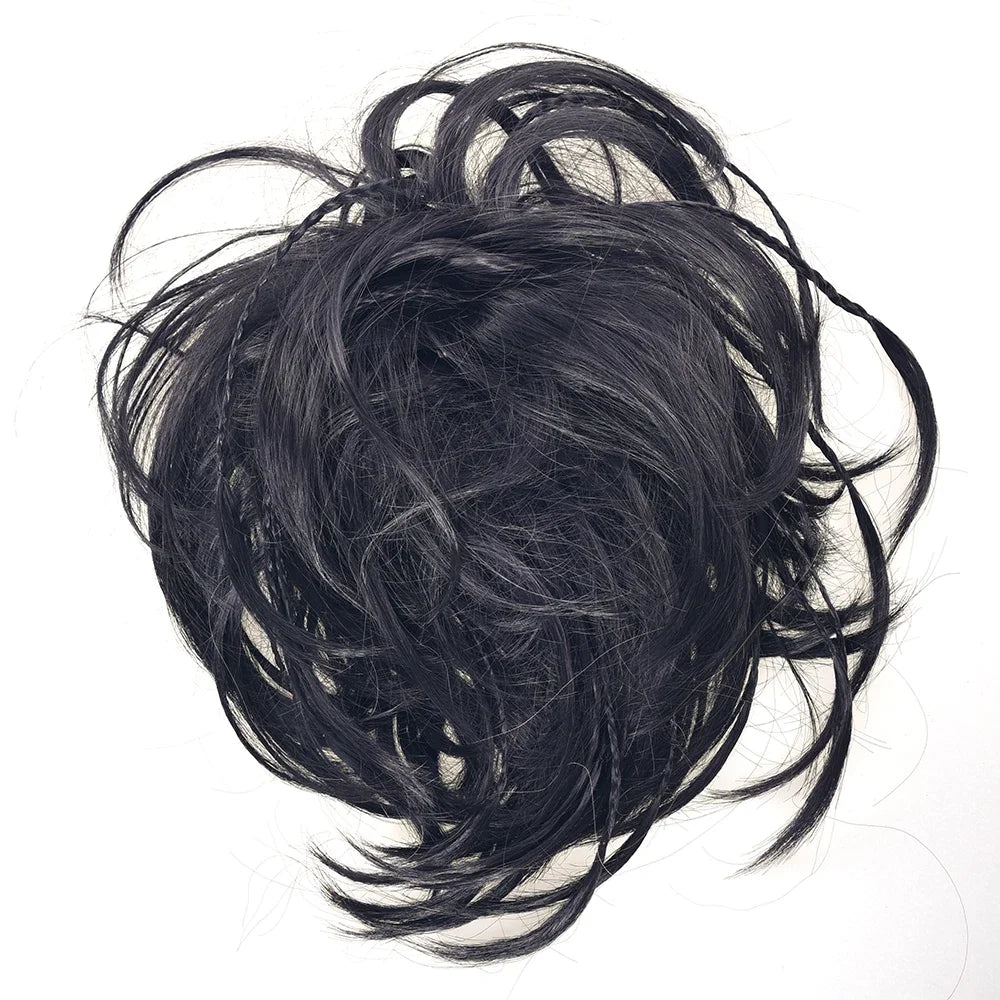 Messy Braided Bun Hair Scrunchie for Quick Elegant Hairstyles