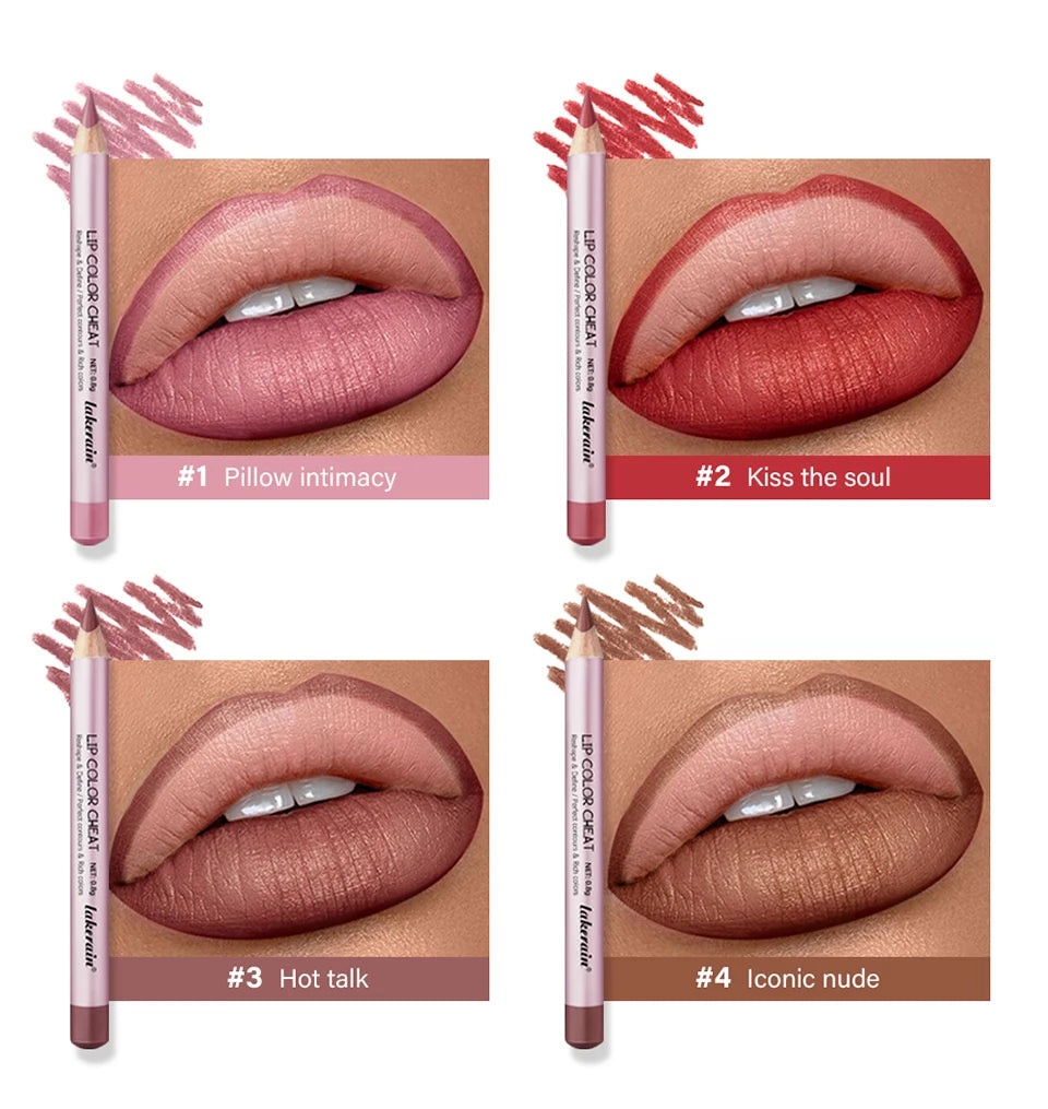 Waterproof Matte Lip Liner Pencil Set for Long-Lasting Defined Lips - 13