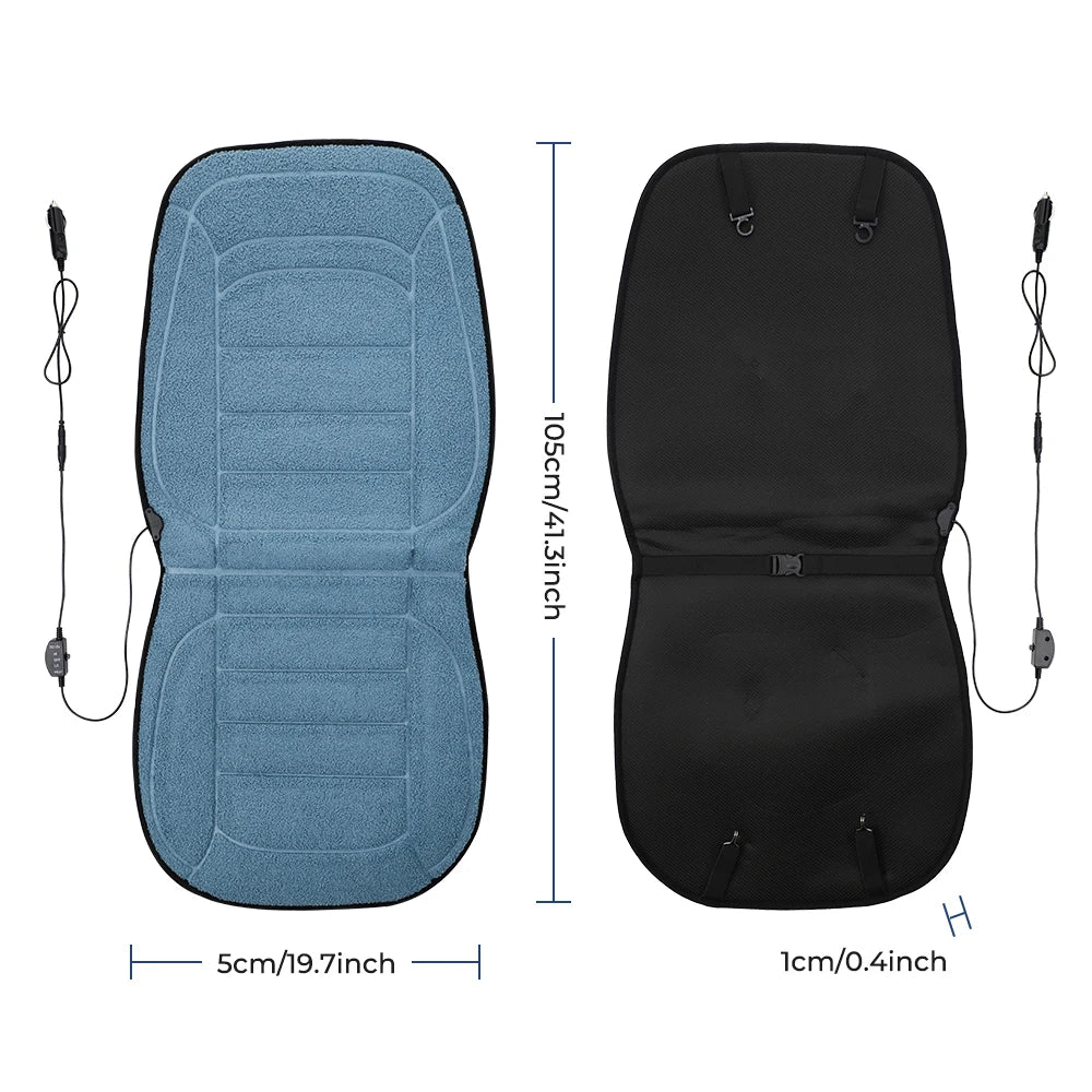 Heated Lambswool Car Seat Cushion for Cold Weather Driving
